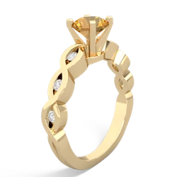 Citrine Infinity 6Mm Round Engagement 14K Yellow Gold ring R26316RD