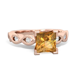 Thumbnail for Citrine Infinity Engagement 14K Rose Gold ring R26316SQ - top view
