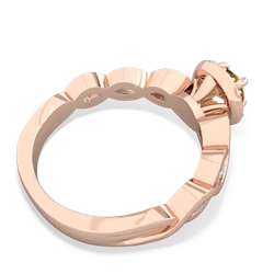 Citrine Infinity Halo Engagement 14K Rose Gold ring R26315RH