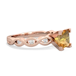 Citrine Infinity 6Mm Princess Engagement 14K Rose Gold ring R26316SQ