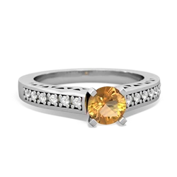 Thumbnail for Citrine Art Deco 14K White Gold ring R26355RD - top view