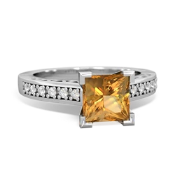 Thumbnail for Citrine Art Deco 14K White Gold ring R26356SQ - top view