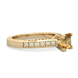 Citrine Art Deco Engagement 5Mm Square 14K Yellow Gold ring R26355SQ