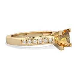 Citrine Art Deco Engagement 6Mm Princess 14K Yellow Gold ring R26356SQ