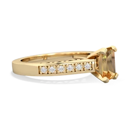 Citrine Art Deco Engagement 7X5mm Emerald-Cut 14K Yellow Gold ring R26357EM