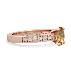 Citrine Art Deco Engagement 7X5mm Oval 14K Rose Gold ring R26357VL