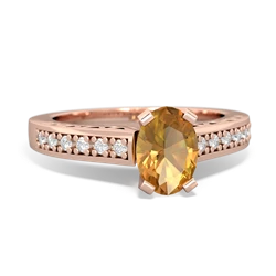 Citrine Art Deco Engagement 7X5mm Oval 14K Rose Gold ring R26357VL