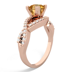 Thumbnail for Citrine Diamond Twist 14K Rose Gold ring R26405SQ - side view