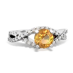 Thumbnail for Citrine Diamond Twist 14K White Gold ring R26406RD - top view