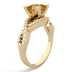 Thumbnail for Citrine Diamond Twist 14K Yellow Gold ring R26406SQ - side view