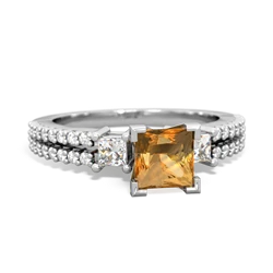 Thumbnail for Citrine Engagement 14K White Gold ring R26435SQ - top view