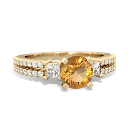 Thumbnail for Citrine Engagement 14K Yellow Gold ring R26436RD - top view