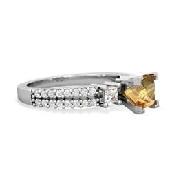 Citrine Classic 5Mm Square Engagement 14K White Gold ring R26435SQ