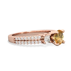 Citrine Classic 6Mm Round Engagement 14K Rose Gold ring R26436RD