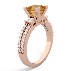 Citrine Classic 6Mm Princess Engagement 14K Rose Gold ring R26436SQ