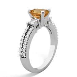 Citrine Classic 7X5mm Emerald-Cut Engagement 14K White Gold ring R26437EM