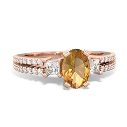 Citrine Classic 7X5mm Oval Engagement 14K Rose Gold ring R26437VL