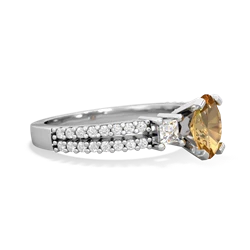 Citrine Classic 7X5mm Oval Engagement 14K White Gold ring R26437VL