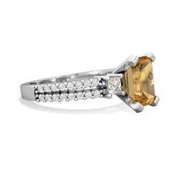 Citrine Classic 8X6mm Emerald-Cut Engagement 14K White Gold ring R26438EM