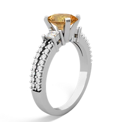 Citrine Classic 8X6mm Oval Engagement 14K White Gold ring R26438VL