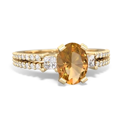 Citrine Classic 8X6mm Oval Engagement 14K Yellow Gold ring R26438VL