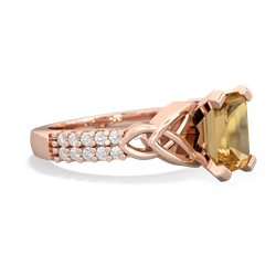 Thumbnail for Citrine Celtic Knot Engagement 14K Rose Gold ring R26448EM - hand 1 view