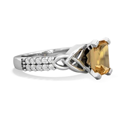 Thumbnail for Citrine Celtic Knot Engagement 14K White Gold ring R26448EM - hand 1 view