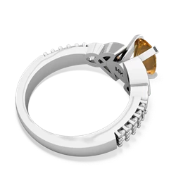 Thumbnail for Citrine Celtic Knot Engagement 14K White Gold ring R26448VL - front view