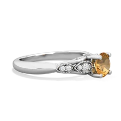 Citrine Antique Elegance 14K White Gold ring R3100