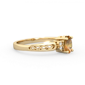 Citrine Filligree Scroll Oval 14K Yellow Gold ring R0812