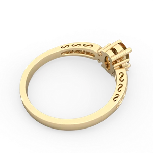 Citrine Filligree Scroll Oval 14K Yellow Gold ring R0812