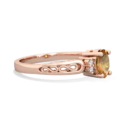 Citrine Filligree Scroll Oval 14K Rose Gold ring R0812