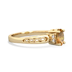 Citrine Filligree Scroll Oval 14K Yellow Gold ring R0812