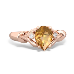 Citrine Precious Pear 14K Rose Gold ring R0826