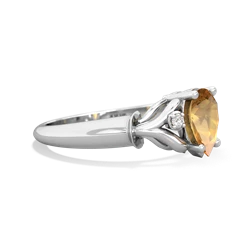 Citrine Precious Pear 14K White Gold ring R0826