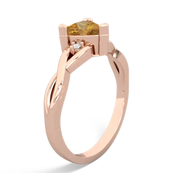 Citrine Trillion Twist 14K Rose Gold ring R2104