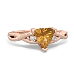 Citrine Trillion Twist 14K Rose Gold ring R2104