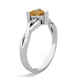 Citrine Trillion Twist 14K White Gold ring R2104