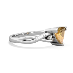 Citrine Trillion Twist 14K White Gold ring R2104