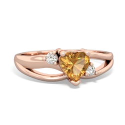 Citrine Split Band Swirl 14K Rose Gold ring R2130