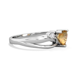 Citrine Split Band Swirl 14K White Gold ring R2130