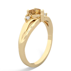 Citrine Split Band Swirl 14K Yellow Gold ring R2130