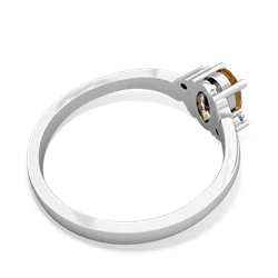 Citrine Elegant Swirl 14K White Gold ring R2173