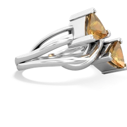 Citrine Split Band Swirl 14K White Gold ring R2341