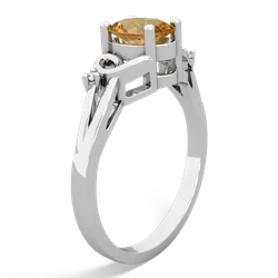 Citrine Swirls 14K White Gold ring R2347