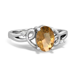 Citrine Swirls 14K White Gold ring R2347