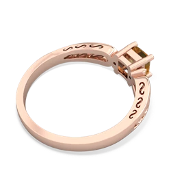 Citrine Filligree Scroll Square 14K Rose Gold ring R2430