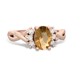 Citrine Victorian Twist 14K Rose Gold ring R2497