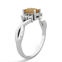 Citrine Victorian Twist 14K White Gold ring R2497