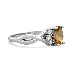 Citrine Victorian Twist 14K White Gold ring R2497